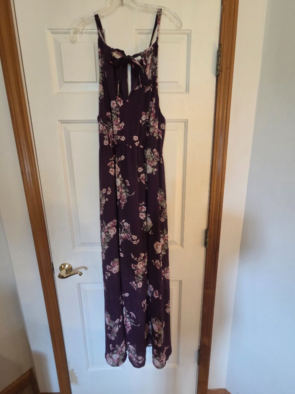 Torrid Purple Floral Maxi-length keyhole dress - Picture 2 of 7
